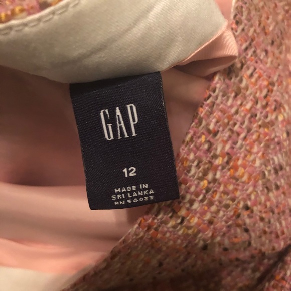 Gap Pink Multi Color Lined Tweed Skirt with Ruffle - Picture 5 of 6